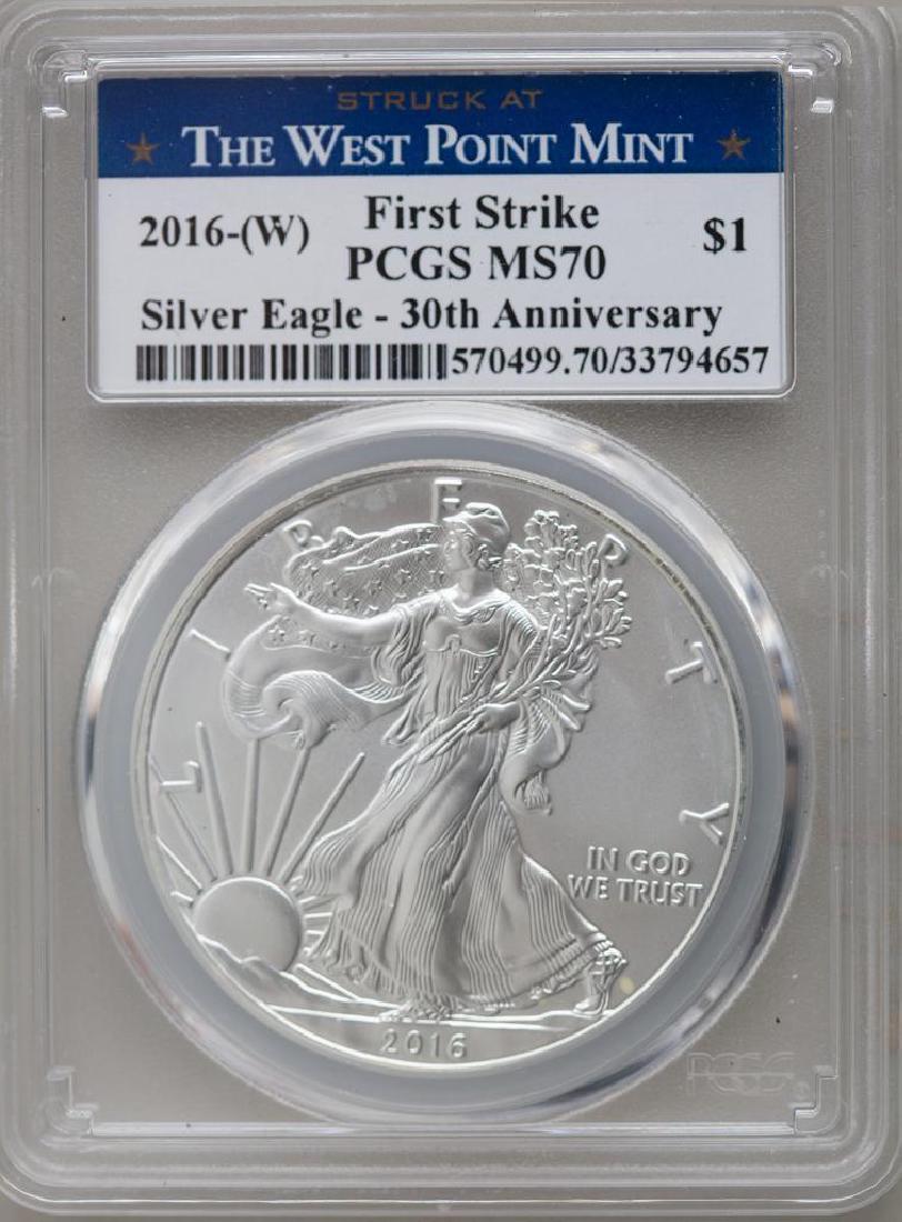 2016-W Silver Eagle 30th Anniv. PCGS MS-70 First Strike (1 of 2)