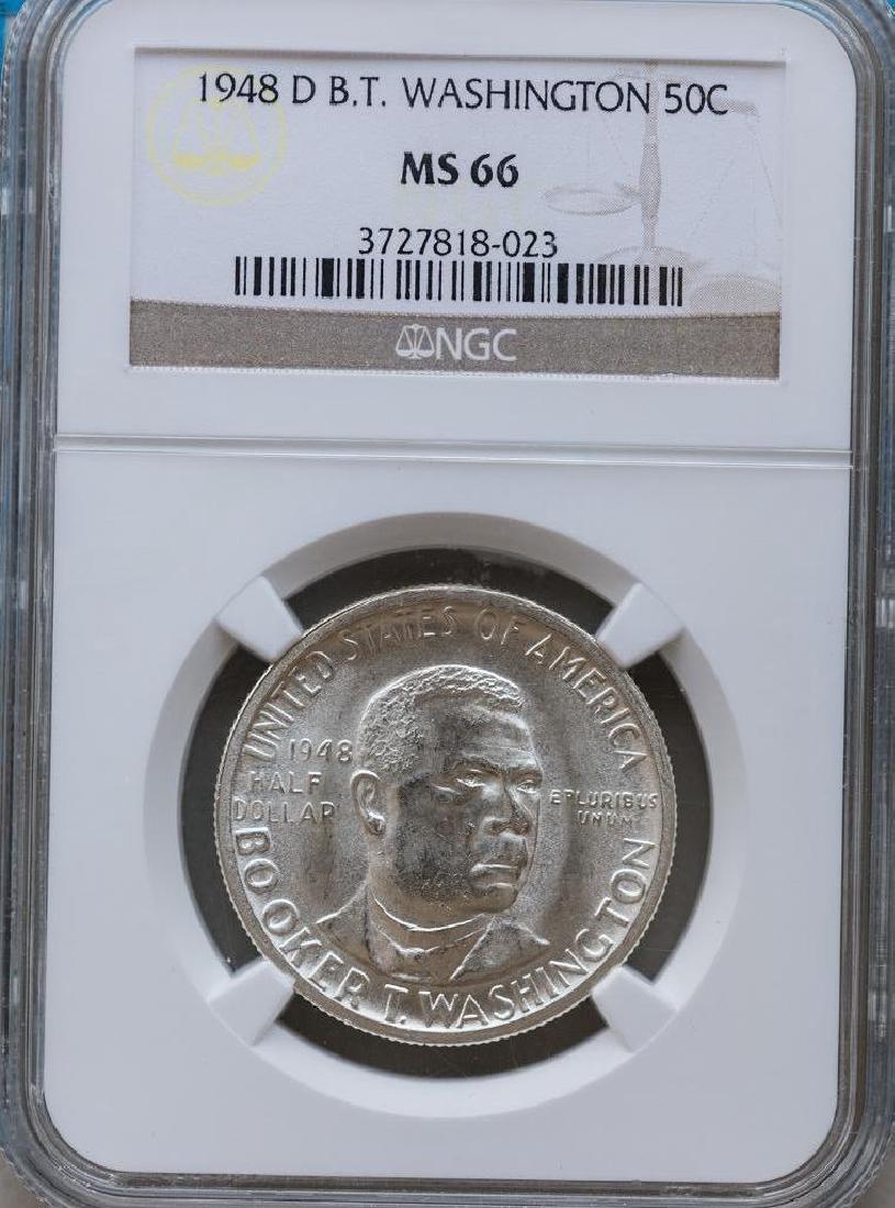 3 Booker T Washington Half's 1948 P,D,S all NGC MS 66 (1 of 5)