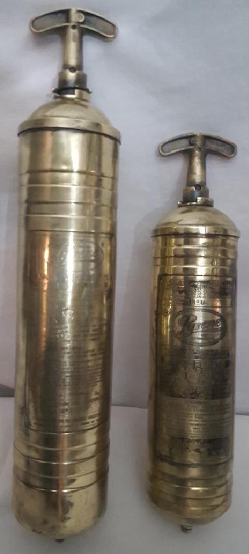 2 Antique Brass Pyrene Fire Extinguishers (1 of 4)