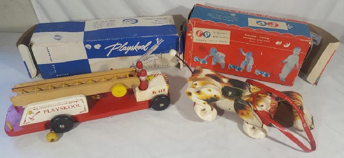 2 Pull Toys Playkool Firetruck & Fisher Price Snoopy (1 of 3)