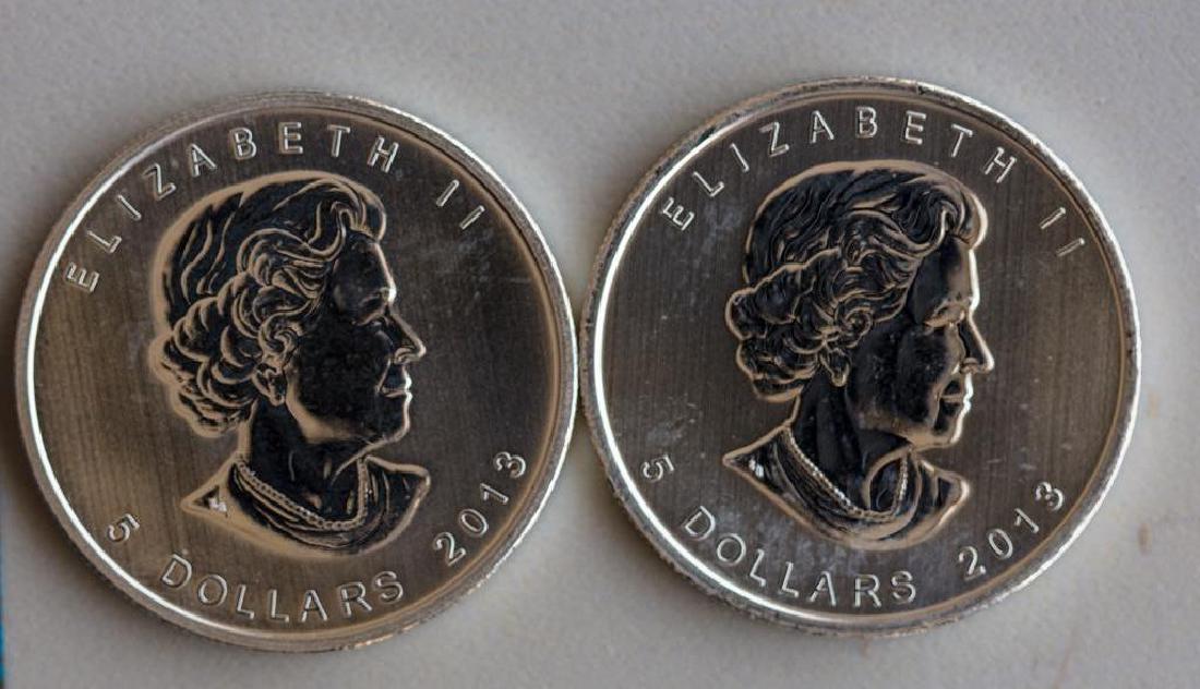 2 Canadain .9999 1 Troy Oz Silver 5 Dollar coins (1 of 2)