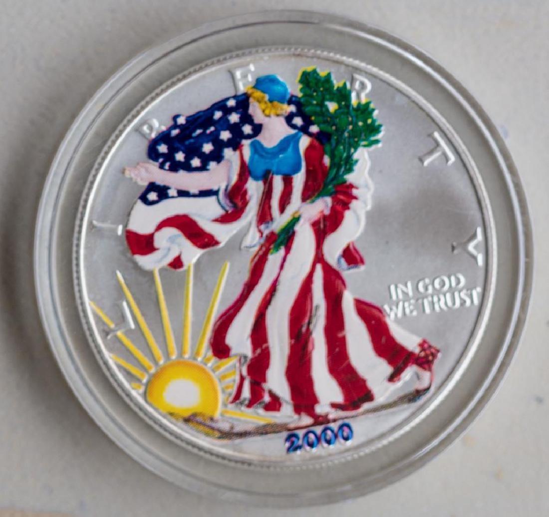 2 Enameled American Silver Eagle 1999 & 2000 Unc. Cond. (1 of 4)
