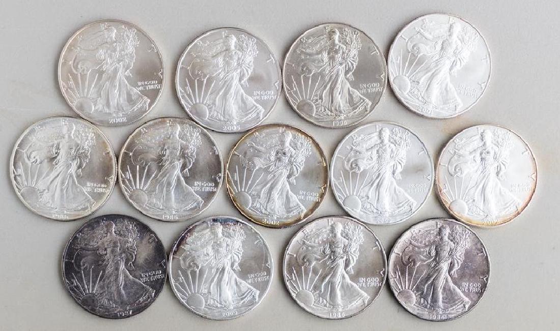 13 Silver American Eagles Various Dates (1 of 1)