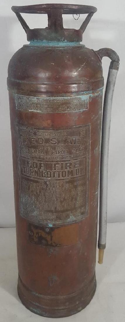 Antique Copper Red Star Fire Extinguisher (1 of 3)