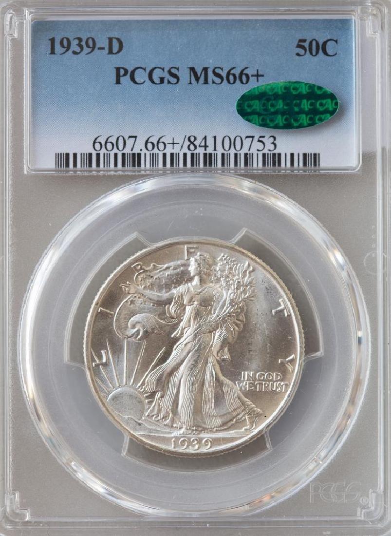 1939-D Walking Liberty Half Dollar PCGS MS66+ CAC (1 of 3)