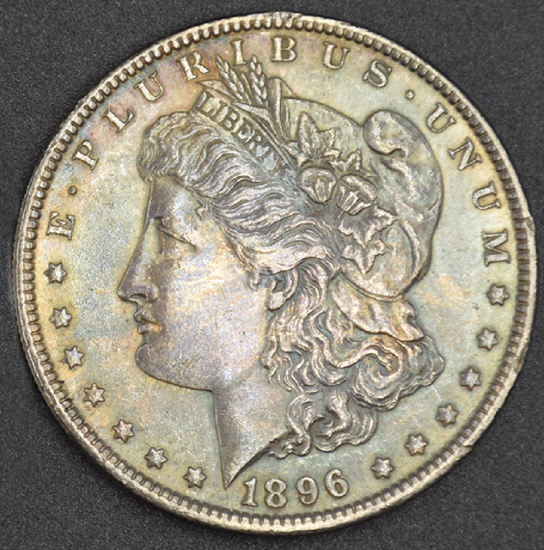 1896- P Toned Morgan Silver Dollar Coin (1 of 2)