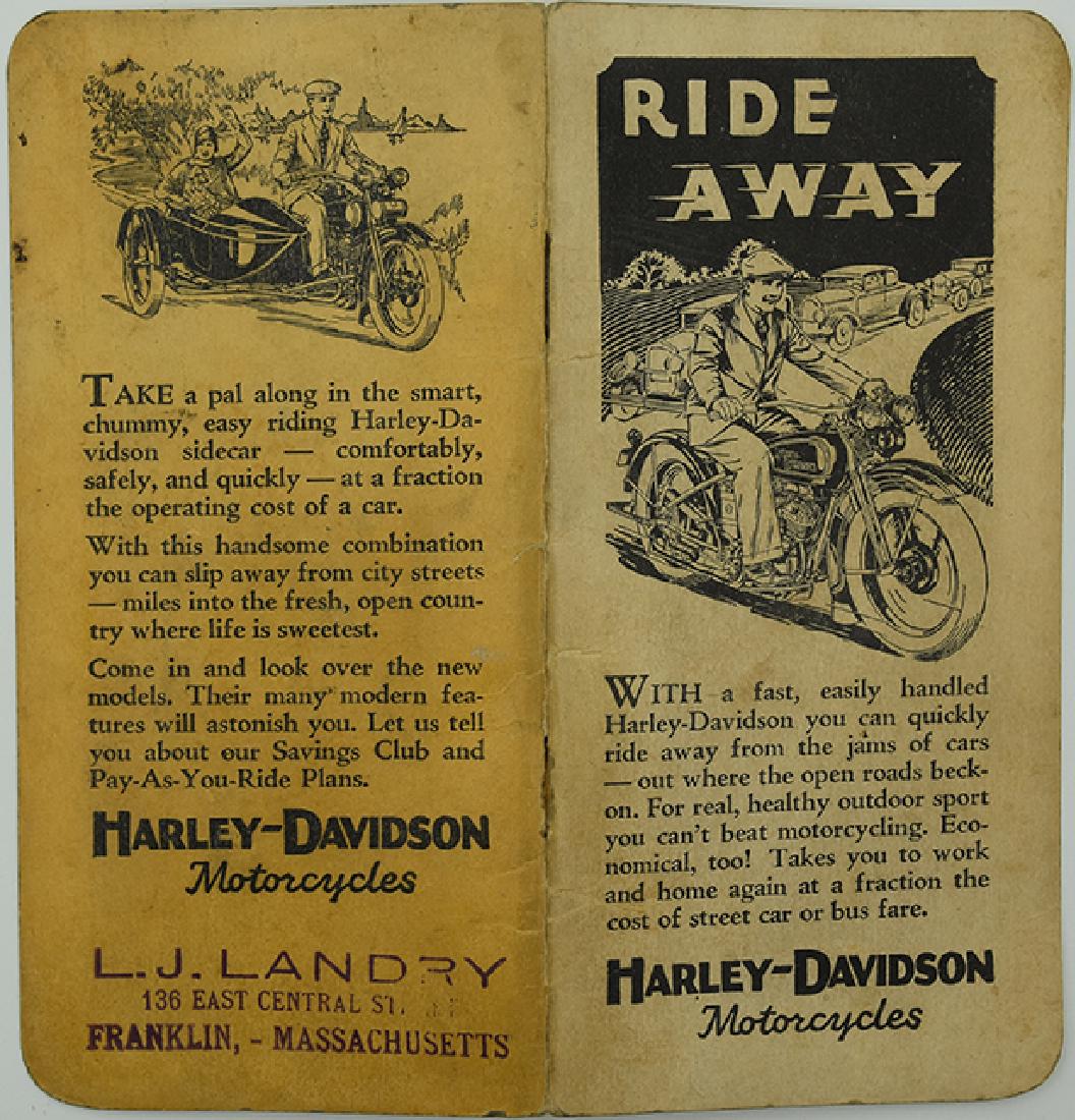 1929 and 1930 Harley Davidson Calendar: 1929 and 1930 Harley Davidson Calendar Measures Apx. 6" tall and 2" wide Condition reports are provided upon request.