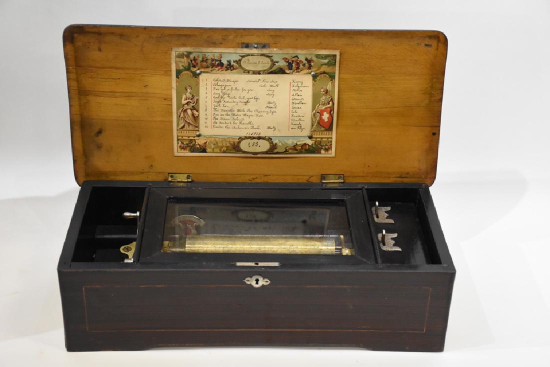 12 tune Swiss music box, 7" comb (1 of 6)