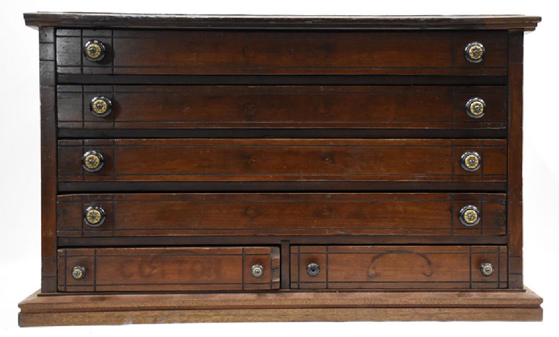 walnut 6 drawer spool cabinet (1 of 1)