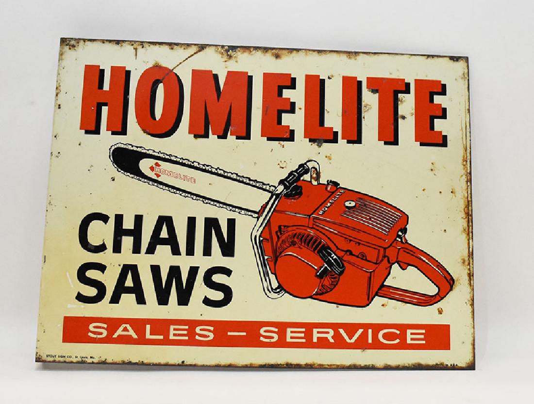 Homelite chainsaw flanged 2 sided sign (1 of 2)