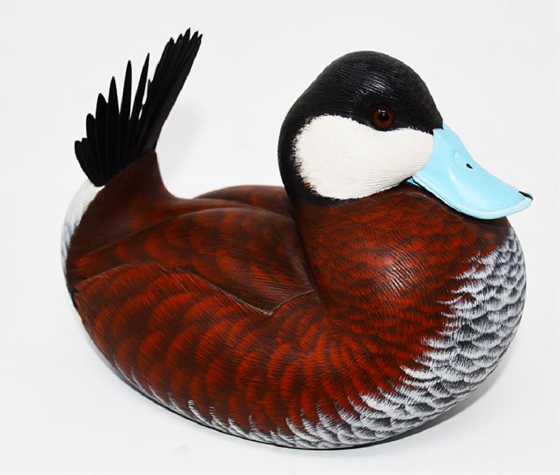 Joe Wooster Carved wood decoy (1 of 2)