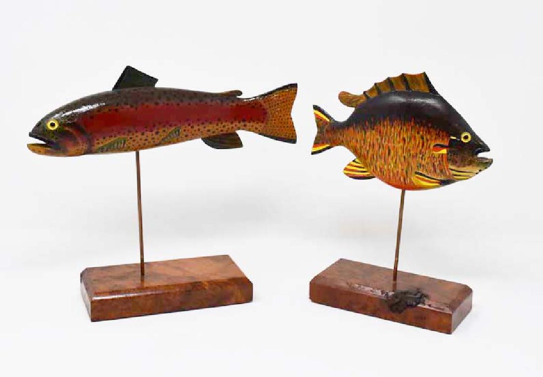 2 wooden fish decoys (1 of 3)