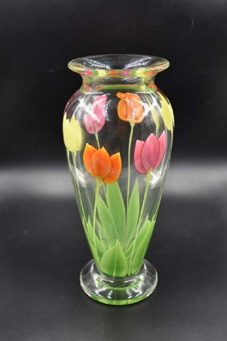 Orient and Flume art glass vase signed Sillars (1 of 2)