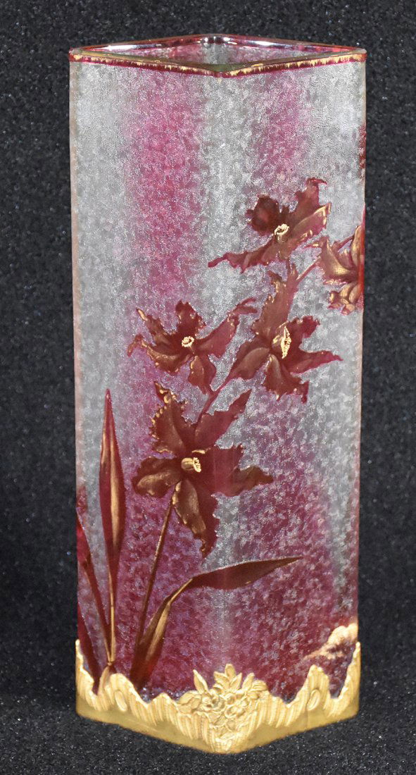 St. Louis Gilded Bronze Overlay Cameo Glass Vase (1 of 5)