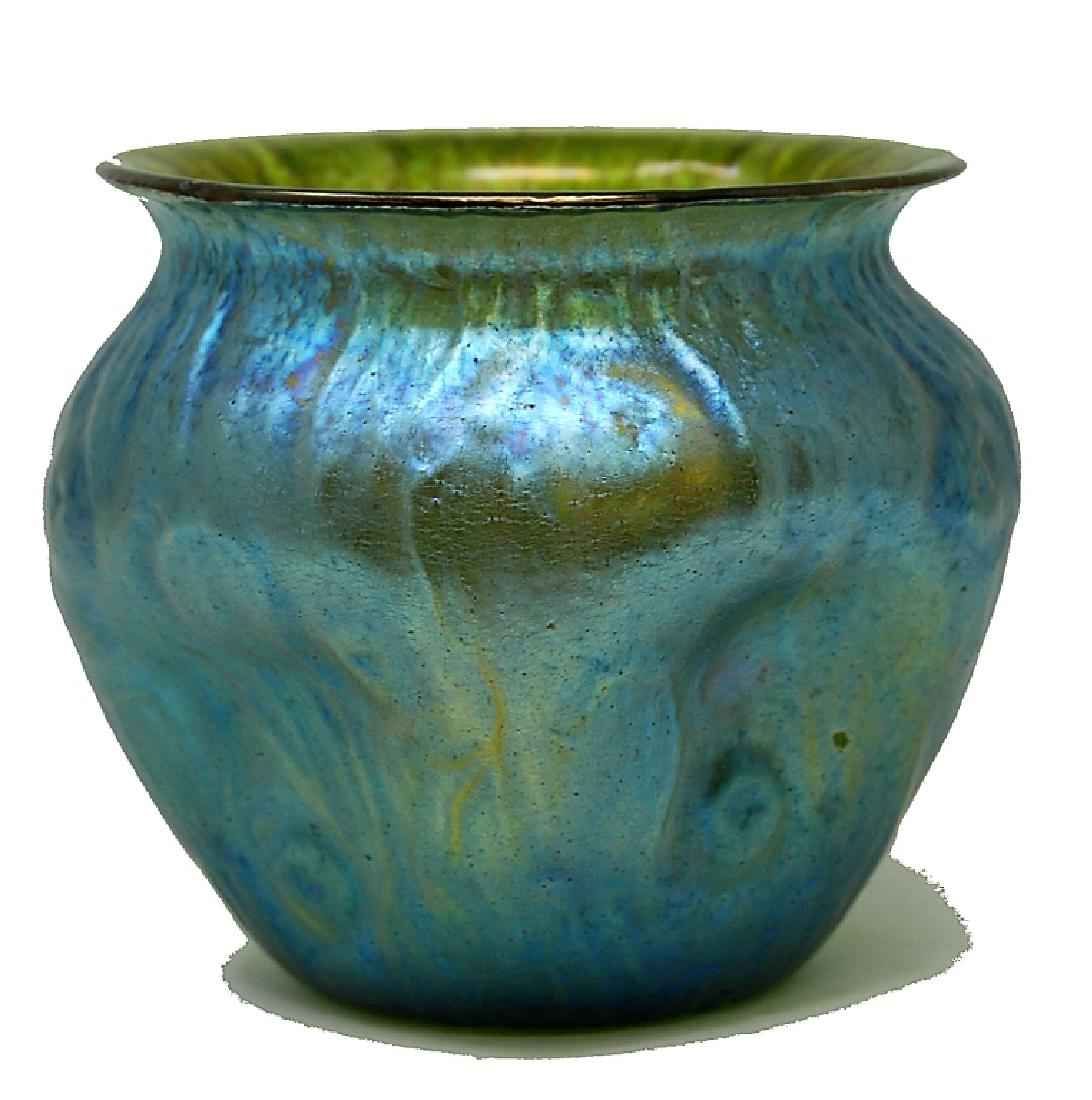 Green Iridescent Loetz Vase (1 of 2)