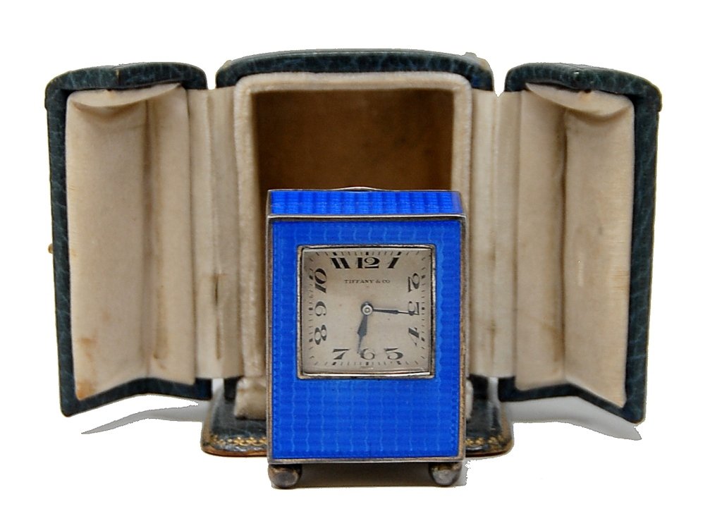 Enamel Sterling Silver Tiffany Co. Travel Clock (1 of 9)