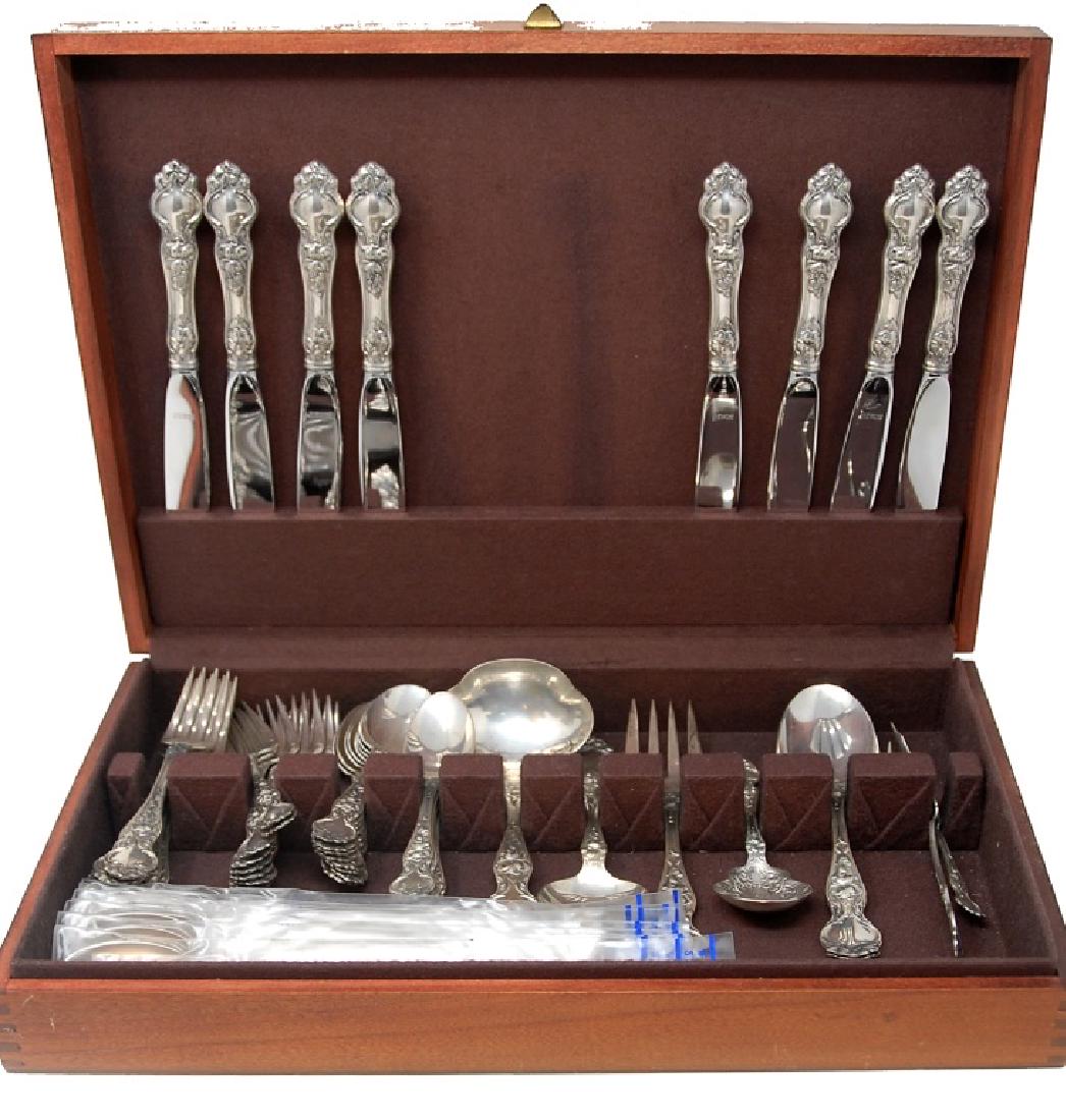 Violet 56 Pcs Wallace Sterling Silver Flatware Set (1 of 7)