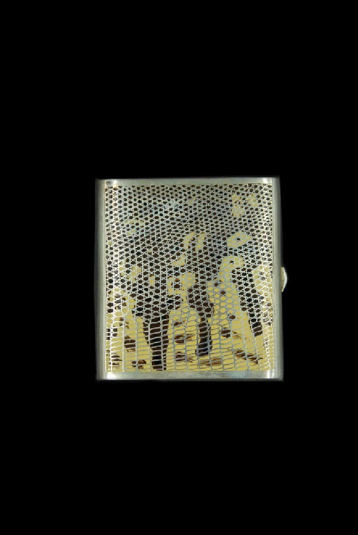 Enameled Sterling Silver Cigarette Case (1 of 2)