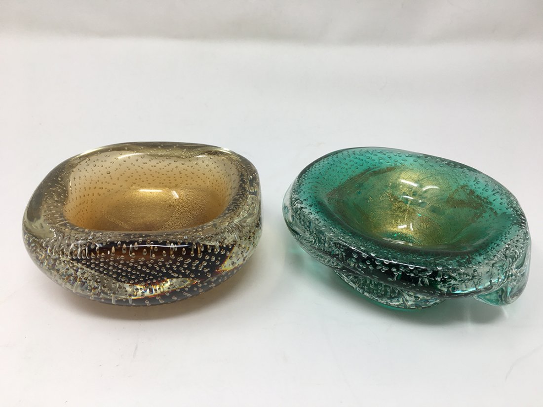 Pair Of Murano Controlled Bubble Bowls (1 of 2)