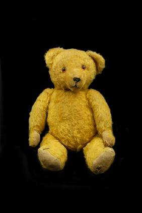 Early Jointed Yellow Mohair Teddy Bear