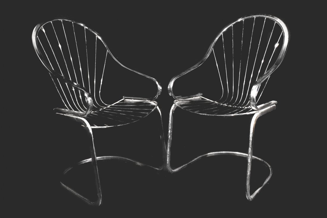 Pair Mcm Mid Century Modern Chrome Chairs (1 of 1)