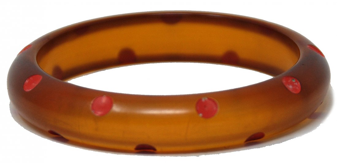 Apple Juice Bakelite Bracelet 9 Dots (1 of 2)