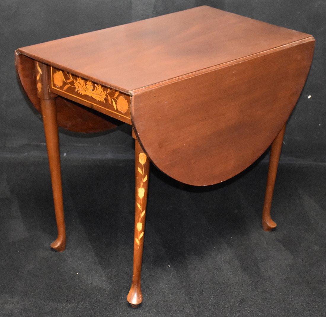 Majorelle Marquetry Inlaid Drop Leaf Table (1 of 4)
