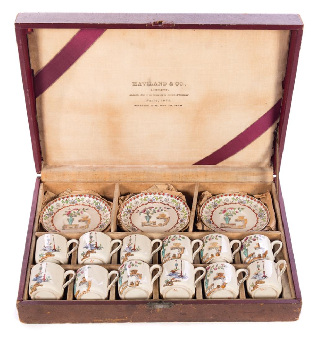 24 Piece 1878 Haviland & Company Limoges Tea Set: Users have said the markings on the set indicate it is Spode. The box is 17" wide. Excellent condition This set is in pristine condition with literally no wear. There are no cracks or repairs. There i
