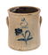 3 Gallon Blue Decorated Stoneware Crock