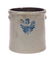 3 Gallon Blue Decorated Stoneware Crock