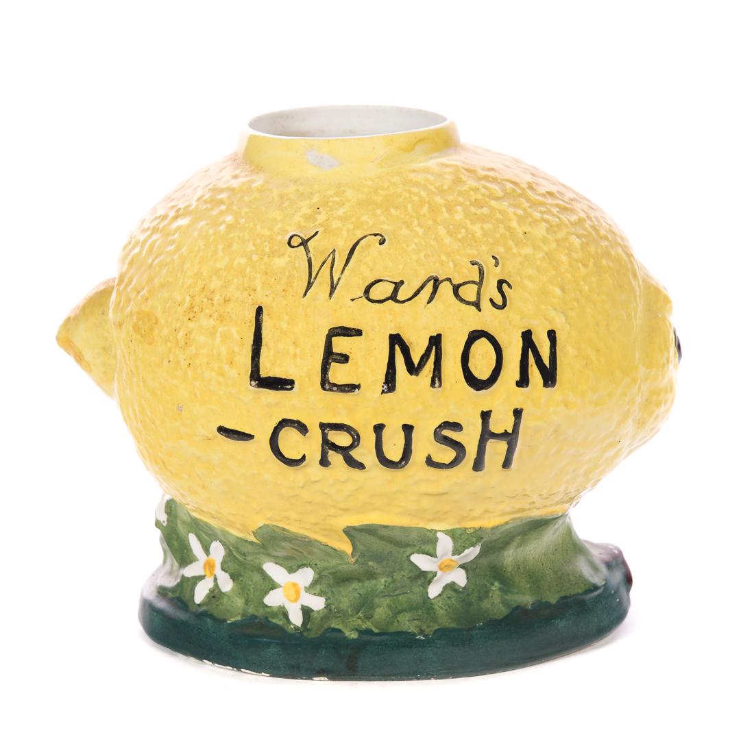 Wards Lemon Crush Syrup Dispenser: Measures 9" tall 12" wide. Good original condition. Please Email or call for a detailed condition report. The absence of a condition statement does not imply that the lot is in perfect condition or co