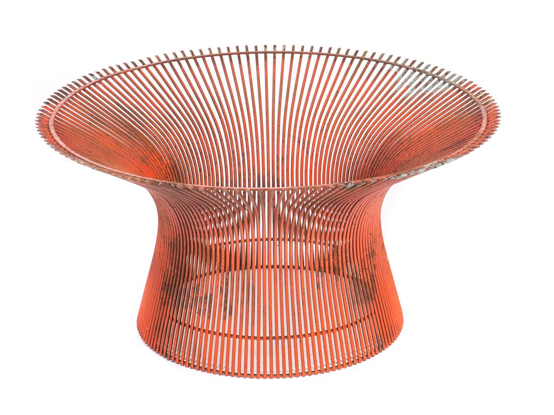 Painted Warren Platner Knoll Metal Coffee Table: Measures 14.5" tall by 30" wide. Good original condition. Please Email or call for a detailed condition report. The absence of a condition statement does not imply that the lot is in perfect condition