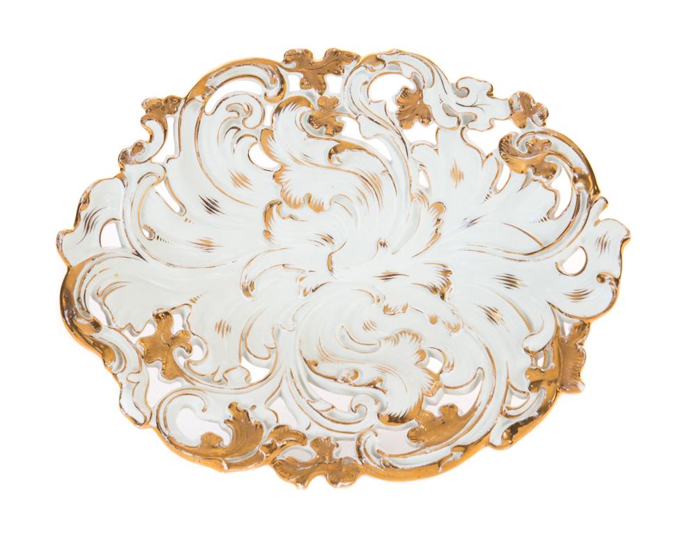 Meissen Gold Painted Serving Dish with Reticulated (1 of 2)