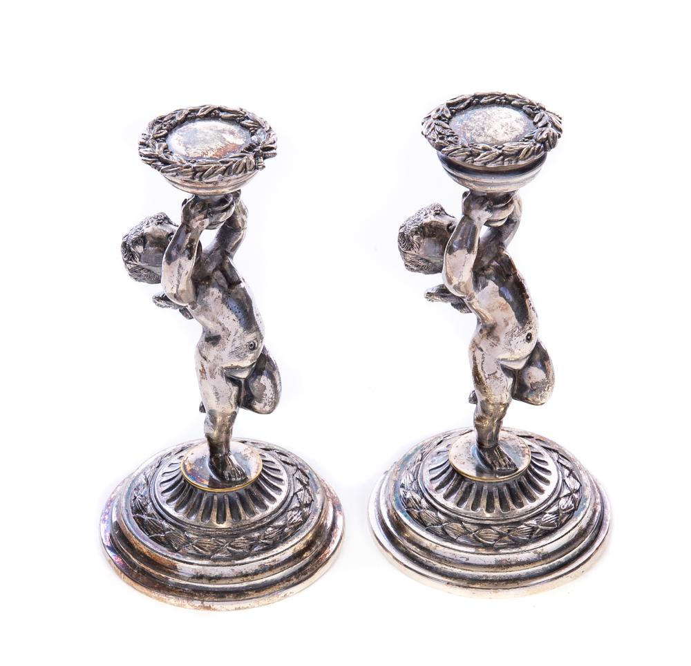 Pair Silver Pairpoint compote stands signed (1 of 6)