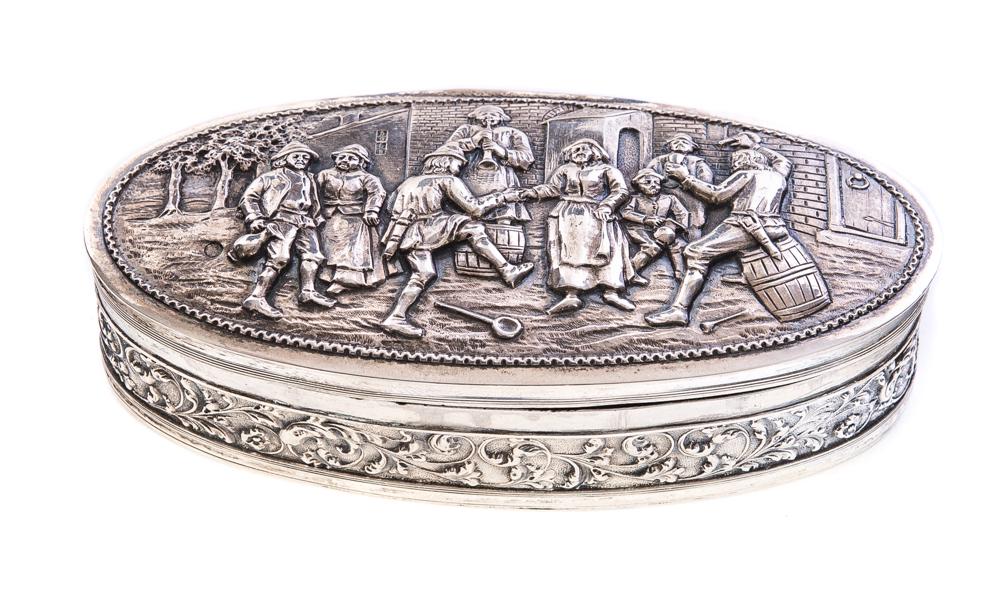 800 Silver Box Dutch Gathering Scene (1 of 5)