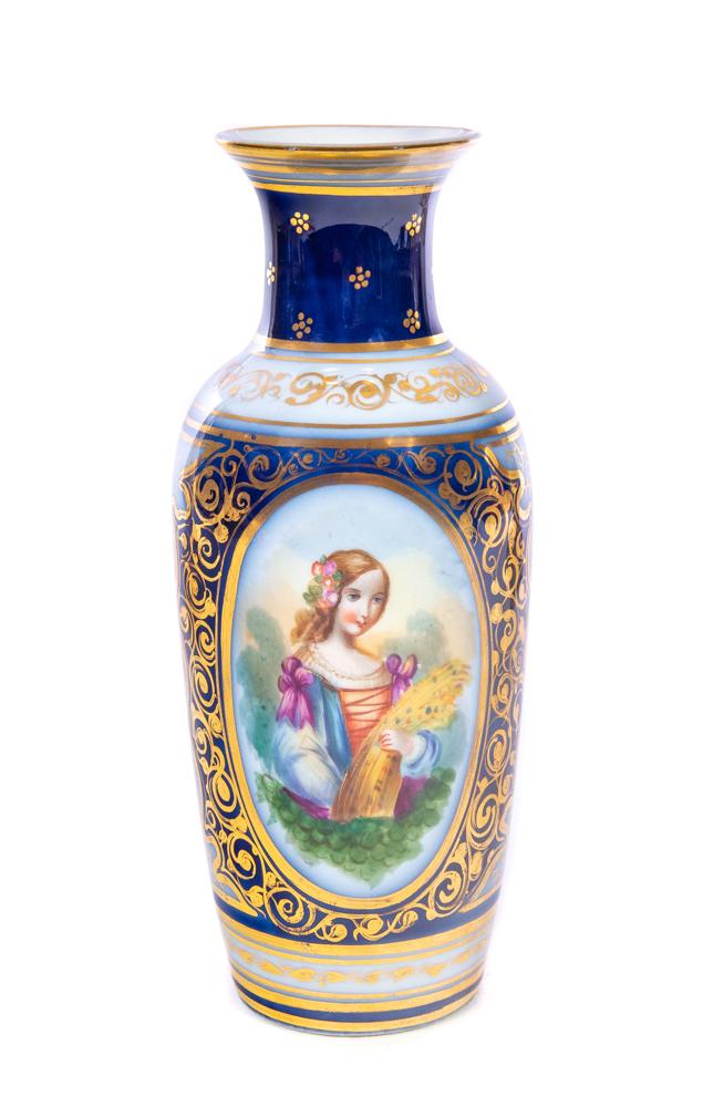 Old Paris Flow Blue Porcelain Portrait Vase (1 of 5)