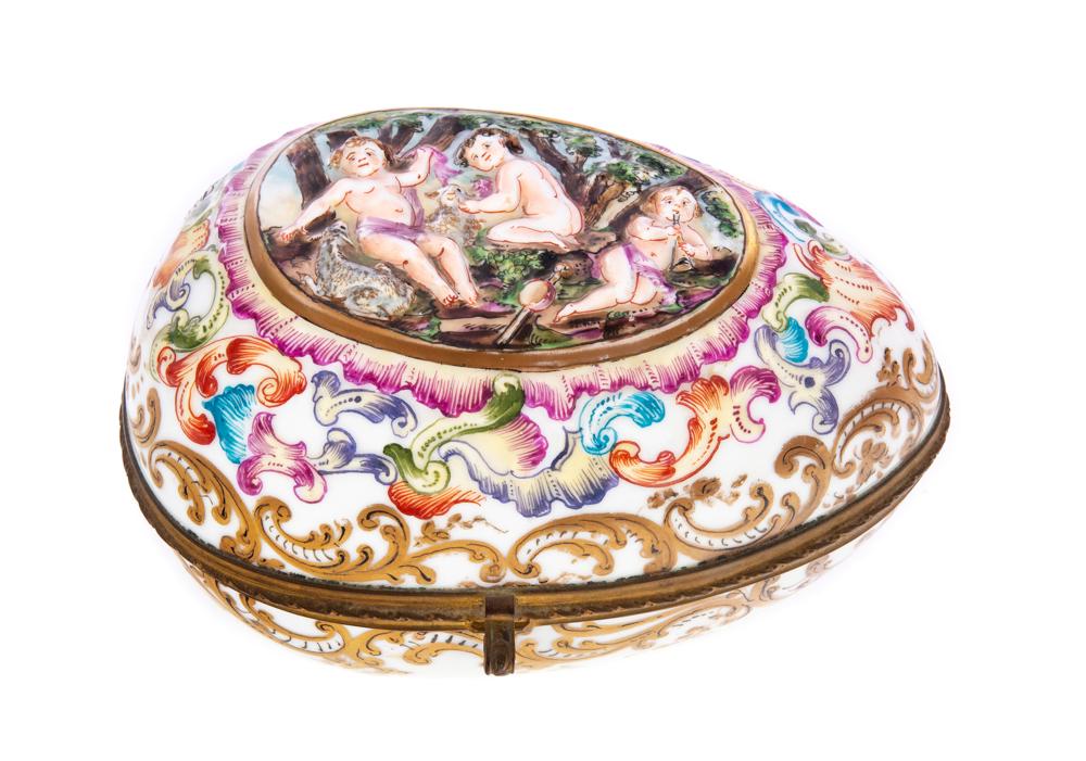 Porcelain Capodimonte Egg Jewelry Casket (1 of 5)