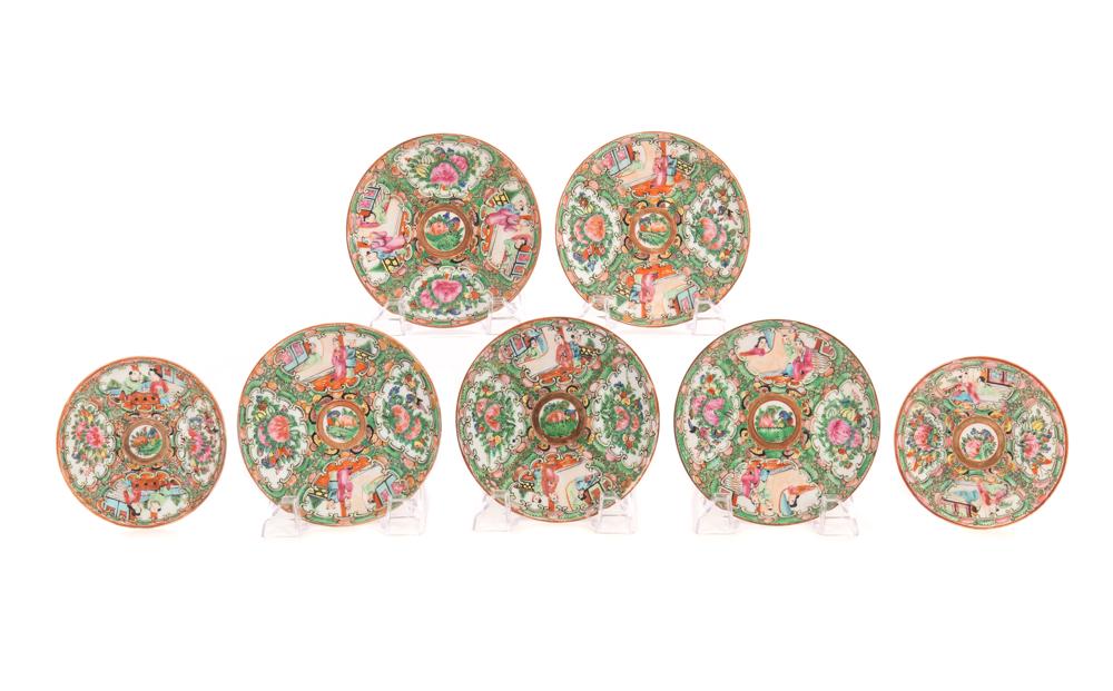 7 Rose Medallion Assorted Saucers (1 of 3)