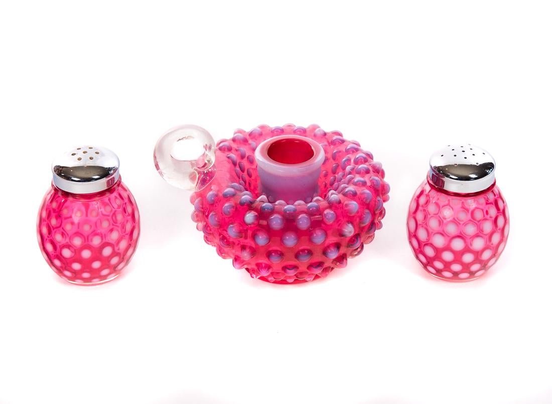 Fenton Cranberry Lamp and S&P Shakers (1 of 3)