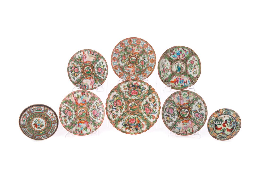 8 Famile Rose Plates: 9 Famile Rose Plates