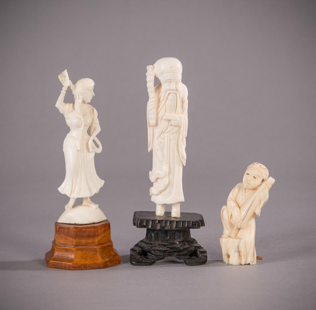 3 Miniature Carved Sculptures: 3 Miniature Carve Sculptures
