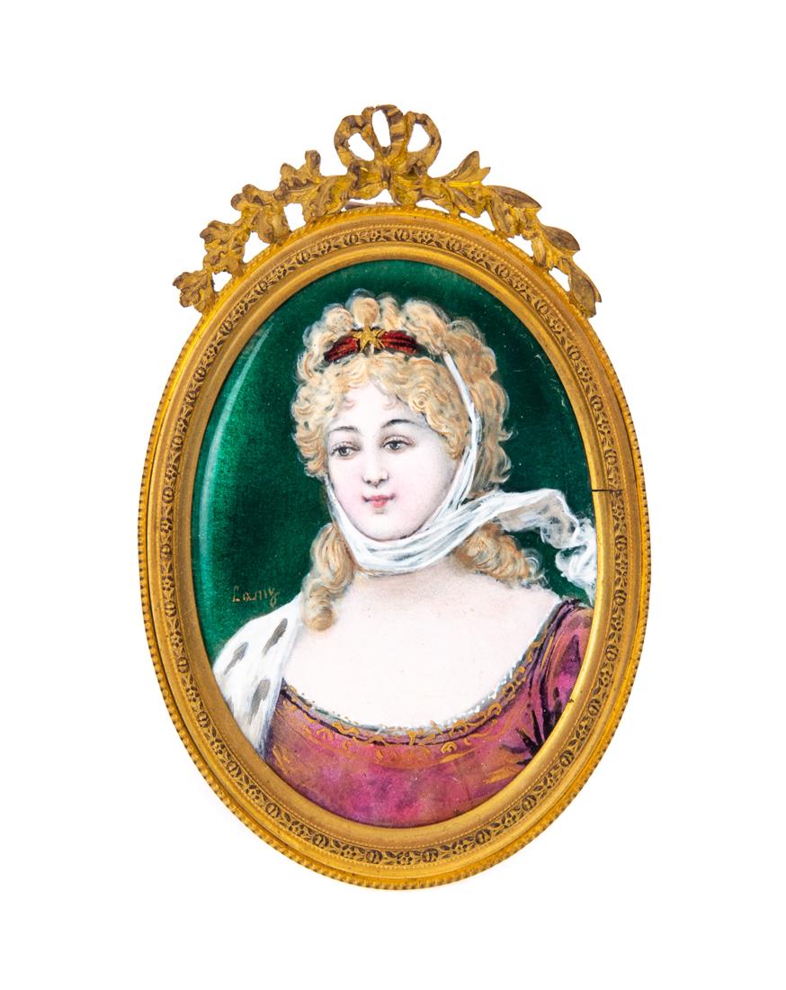 Hand Painted Limoges Enamel Plaque Signed Laung (1 of 3)