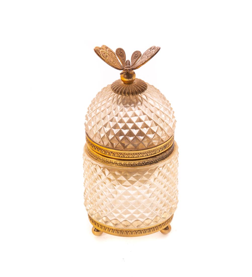 Austrian Gilt Bronze Crystal Inkwell Butterfly (1 of 5)