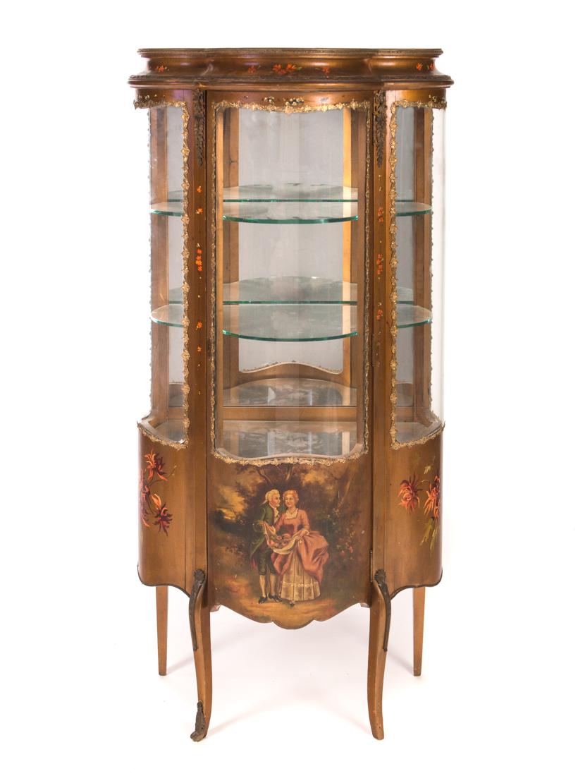 Vernis Martin Painted Display Curio Cabinet (1 of 4)