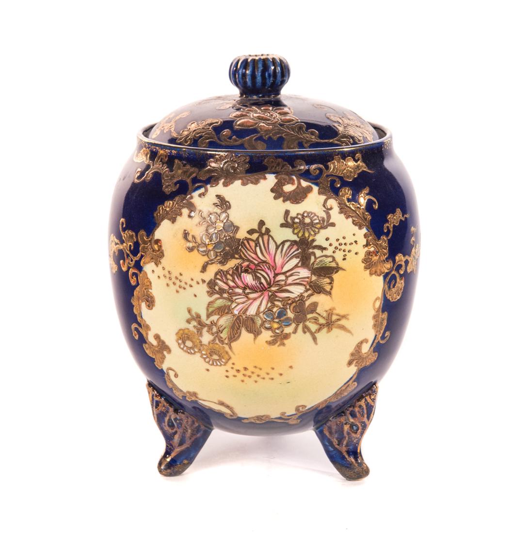Victorian Enamel Decorated Biscuit Jar (1 of 5)