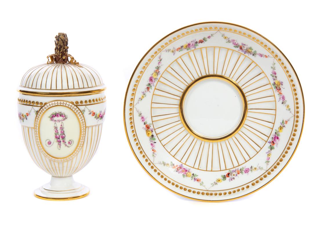 Meissen Covered Cup With Saucer (1 of 6)