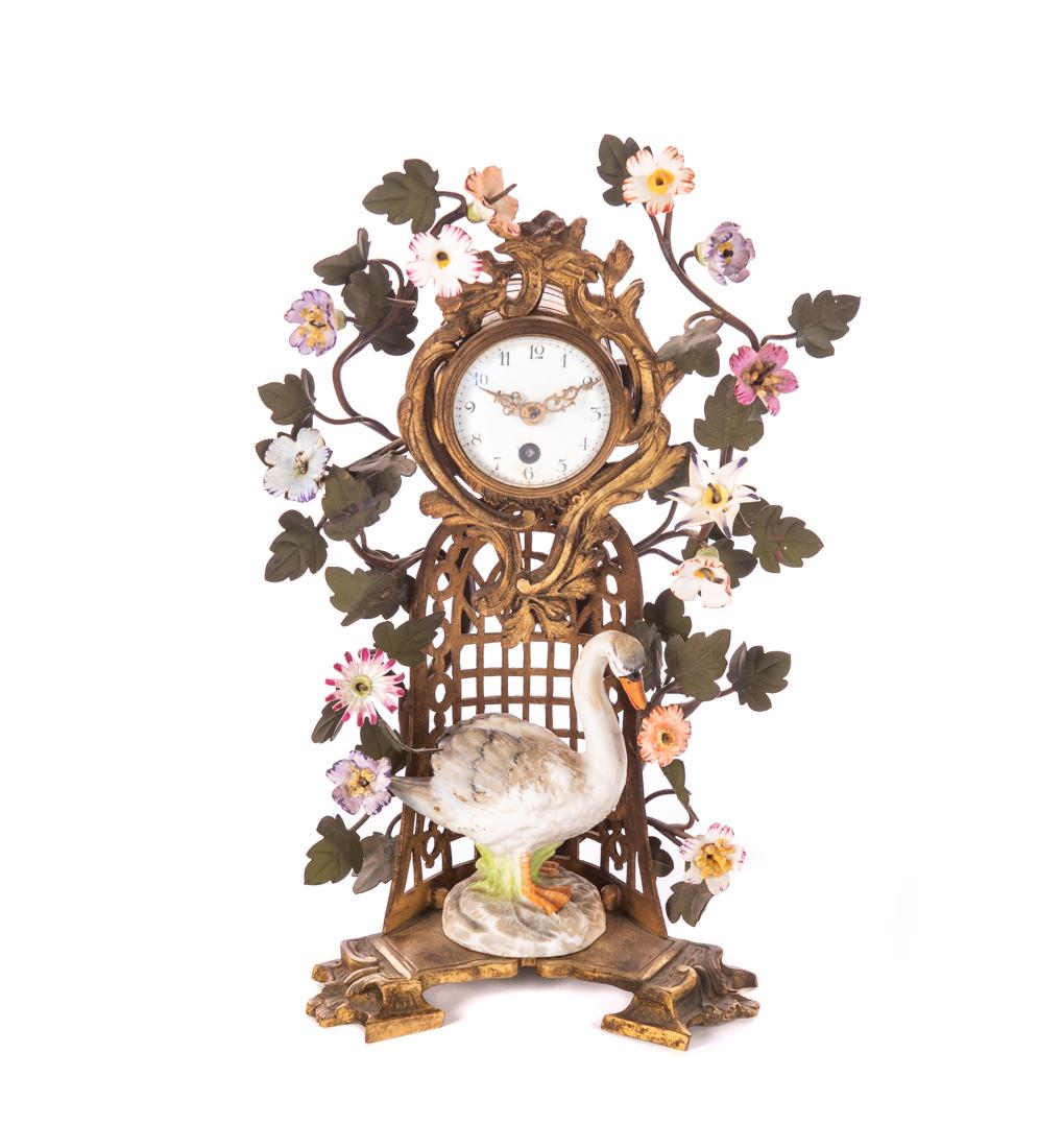 Early French Bronze & Porcelain Clock (1 of 8)