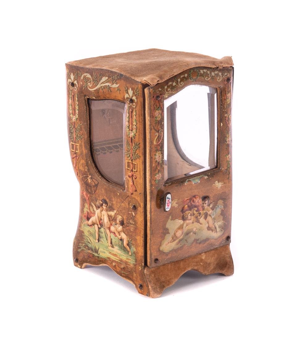 Early French Velvet & Enamelled Carraige Box (1 of 8)