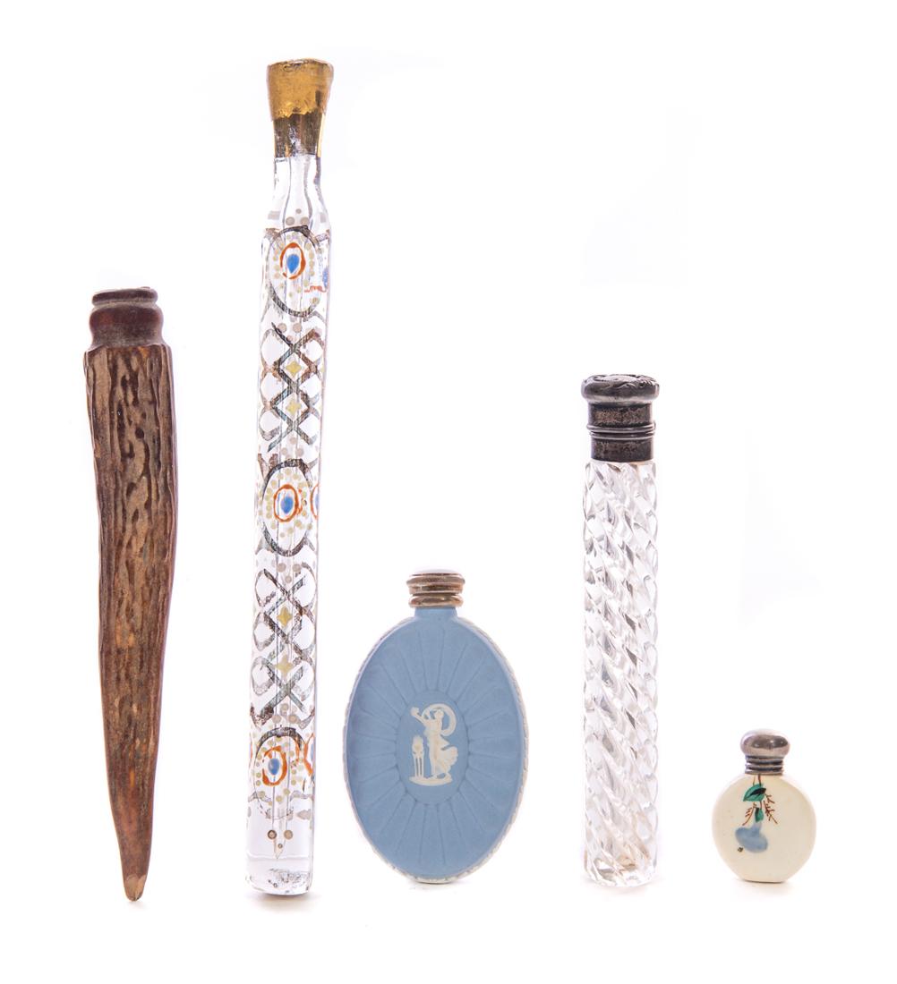 5 Unusual Antique Perfume Scent Bottles (1 of 3)