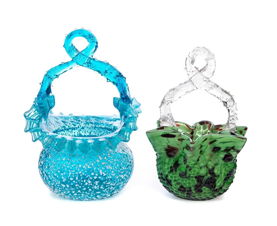 2 Victorian Stevens And Williams Art Glass Baskets (1 of 8)
